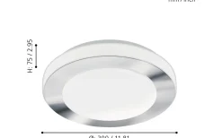 Badrumslampor Tak-Eglo Carpi Plafond 30cm LED 3000K 11W Krom IP44