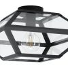Plafonder < Eglo Casefabre Plafond 37cm Svart