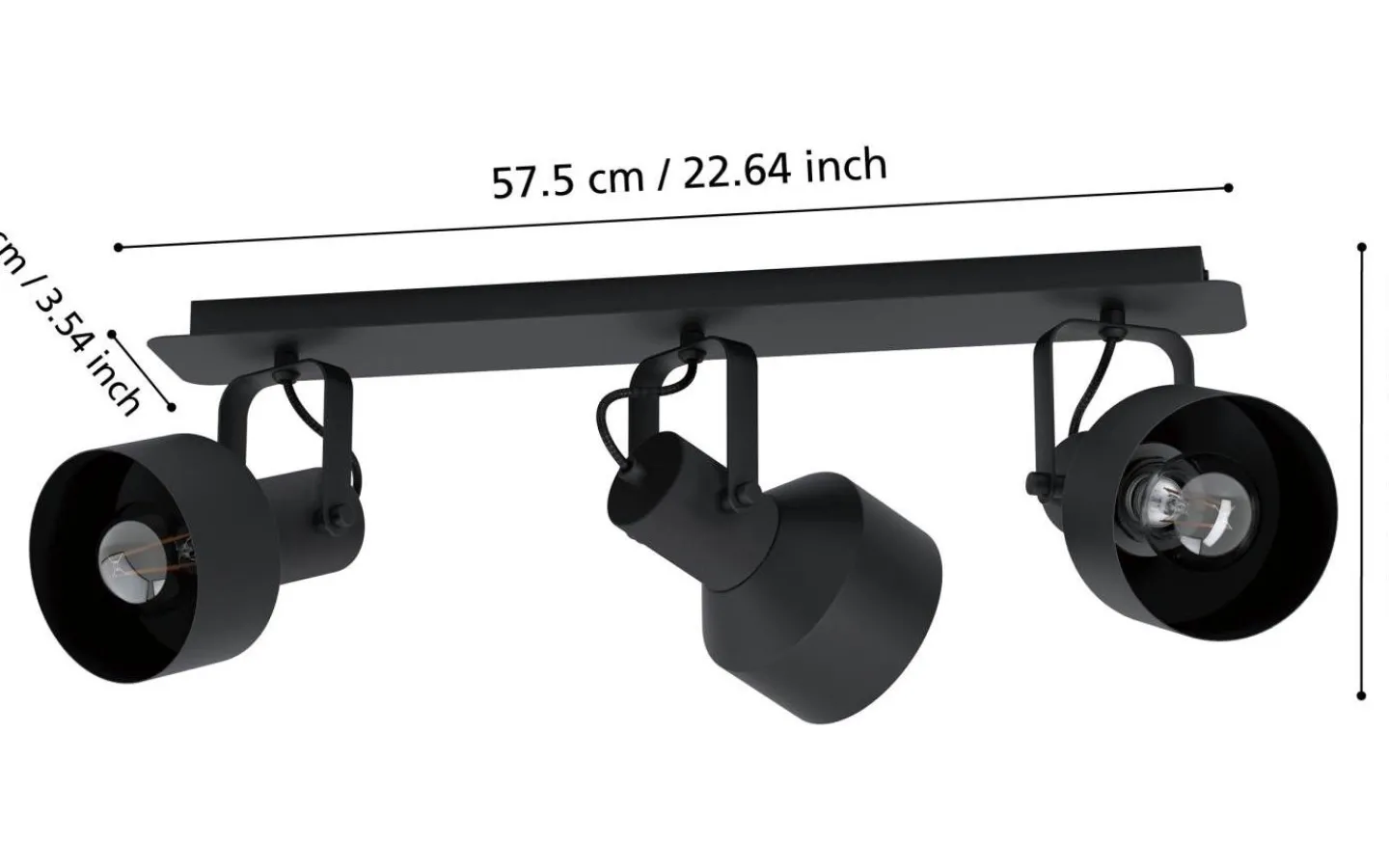 Plafonder < Eglo Casibare Plafond 57,5cm Svart