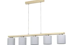 Avlånga Taklampor < Eglo Castralvo Taklampa 121cm 5L Trä/Vit