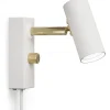 Sovrum|Läslampor < Belid Cato Vägglampa LED GU4 Mattvit/Mässing