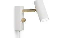 Sovrum|Läslampor < Belid Cato Vägglampa LED GU4 Mattvit/Mässing