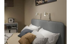 Sovrum|Läslampor < Belid Cato Vägglampa LED GU4 Mattvit/Mässing