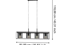 Avlånga Taklampor-Eglo Catterick Taklampa 91cm Svart