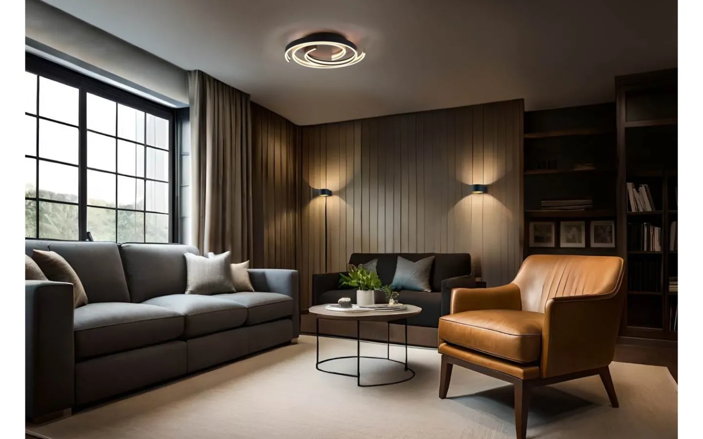 Plafonder-Trio Lighting Caya Plafond LED matt mässing