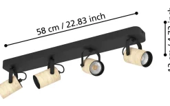 Avlånga Takspotlights|Takspot Med Minst 4 Lampor-Eglo Cayuca Takspotlight 58cm GU10 LED 3000K 4x3W Svart