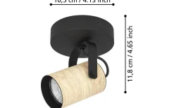 Takspot Med 1 Lampa < Eglo Cayuca Takspotlight 11cm GU10 LED 3000K 3W Svart