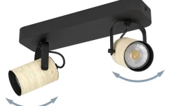 Avlånga Takspotlights|Takspot Med 2 Lampor < Eglo Cayuca Takspotlight 28cm GU10 LED 3000K 2x3W Svart