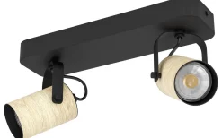 Avlånga Takspotlights|Takspot Med 2 Lampor < Eglo Cayuca Takspotlight 28cm GU10 LED 3000K 2x3W Svart