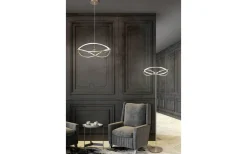 Golvlampor-Trio Lighting Charivari Golvlampa LED matt mässing