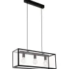 Avlånga Taklampor-Eglo Charterhouse Taklampa 73cm 3L Svart/Klar Gl.