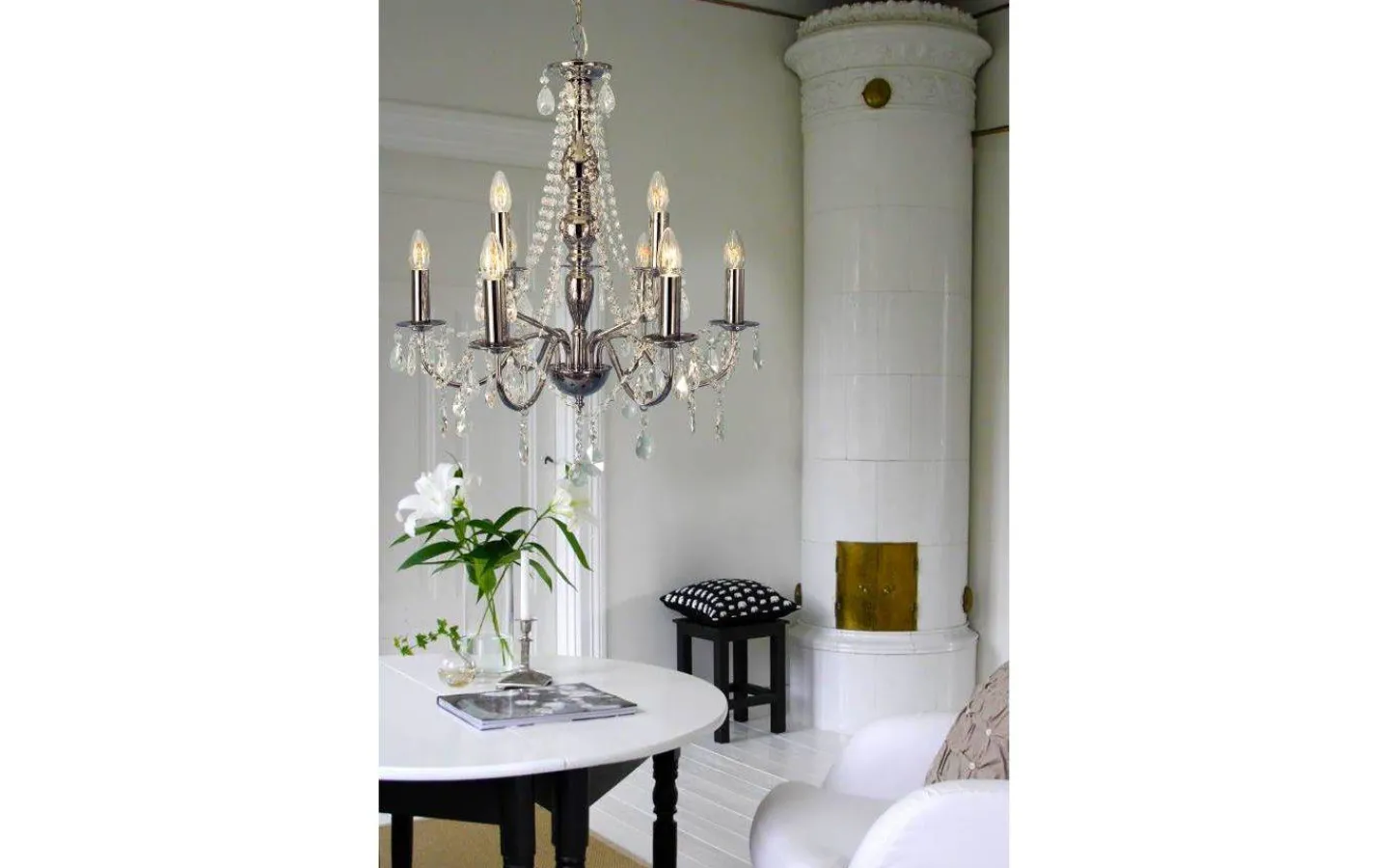 Kristallkronor-Aneta Chateau Kristallkrona 9L 60cm Krom