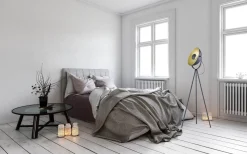 Golvlampor-Reality Chewy Golvlampa E27 matt svart/guld