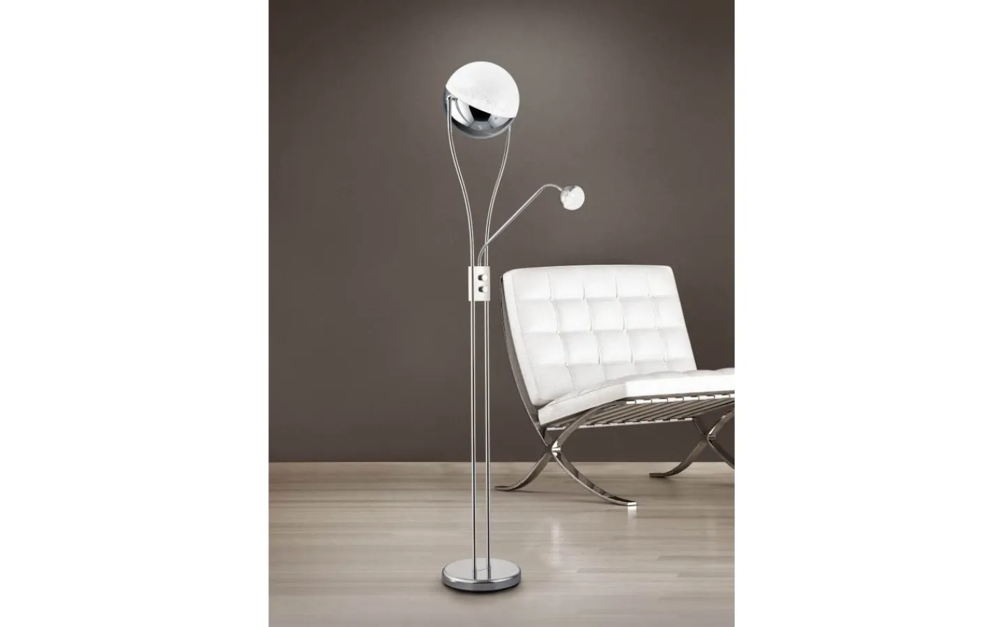 Uplight|Golvläslampor-Trio Lighting Chris Golvlampa LED uplight krom