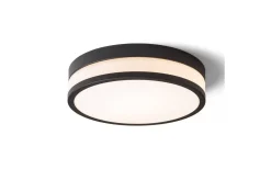 Badrumslampor Tak|Plafonder < Rendl Cira Plafond 35cm LED 24W 3000K Opalglas/Svart IP44