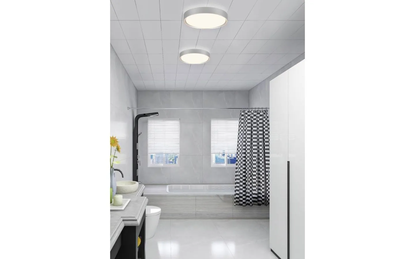 Badrumslampor Tak-Trio Lighting Clarimo H2O Plafond LED grå IP44