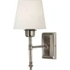 Hall & Trappa|Lampetter-PR Home Classic Vägglampa Antiksilver med Lampskärm Mia Offwhite