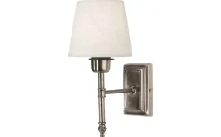 Hall & Trappa|Lampetter-PR Home Classic Vägglampa Antiksilver med Lampskärm Mia Offwhite