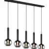 Avlånga Taklampor-Trio Lighting Clayton Takpendel 5-delad E27 mattsvart