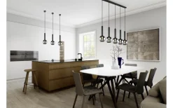 Avlånga Taklampor-Trio Lighting Clayton Takpendel 5-delad E27 mattsvart