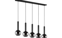 Avlånga Taklampor-Trio Lighting Clayton Takpendel 5-delad E27 mattsvart