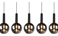 Avlånga Taklampor-Trio Lighting Clayton Takpendel 5-delad E27 mattsvart