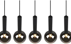 Avlånga Taklampor-Trio Lighting Clayton Takpendel 5-delad E27 mattsvart