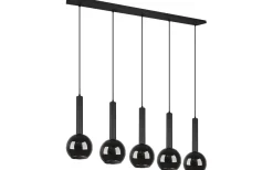 Avlånga Taklampor-Trio Lighting Clayton Takpendel 5-delad E27 mattsvart
