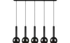 Avlånga Taklampor-Trio Lighting Clayton Takpendel 5-delad E27 mattsvart