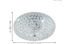 Kristallplafonder-Eglo Clemente Kristallplafond 35cm Krom