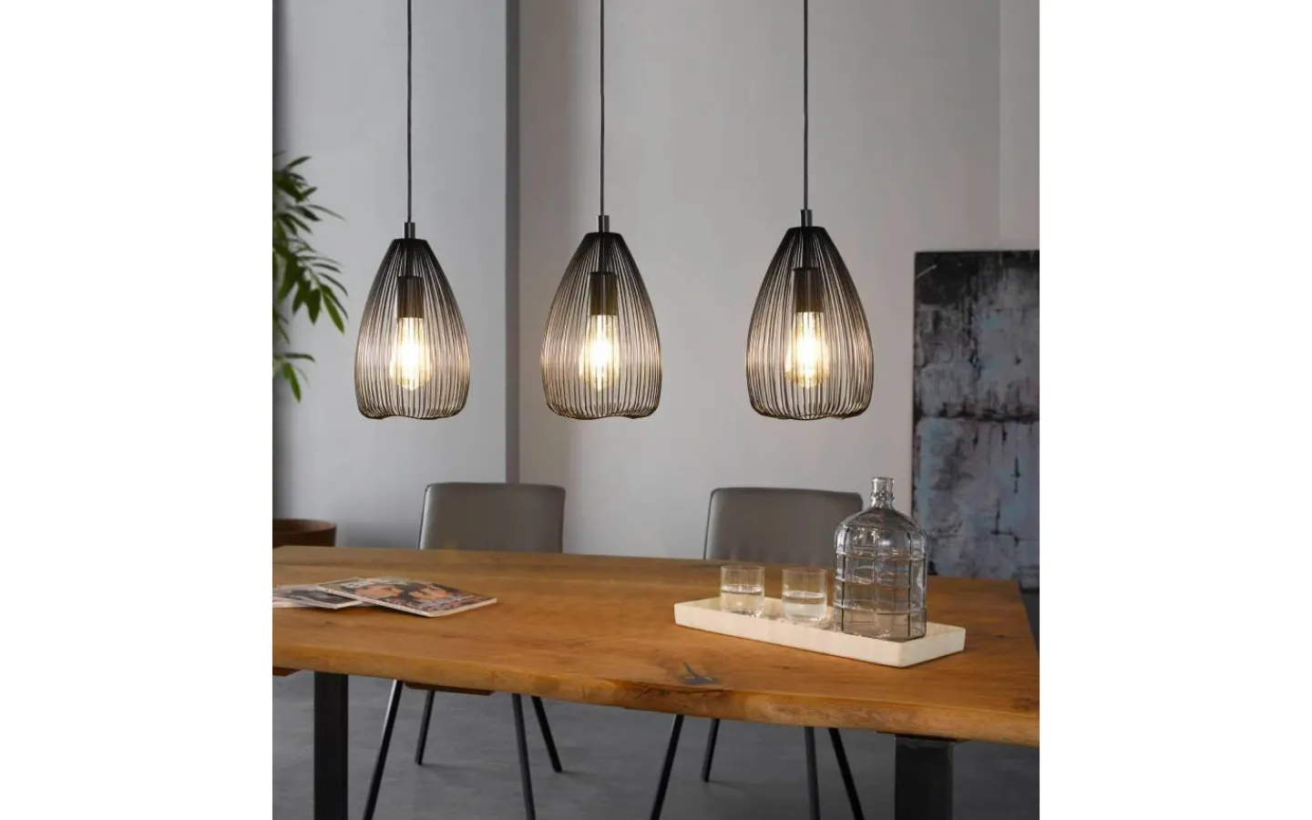 Avlånga Taklampor < Eglo Clevedon Taklampa 78cm 3L Svart