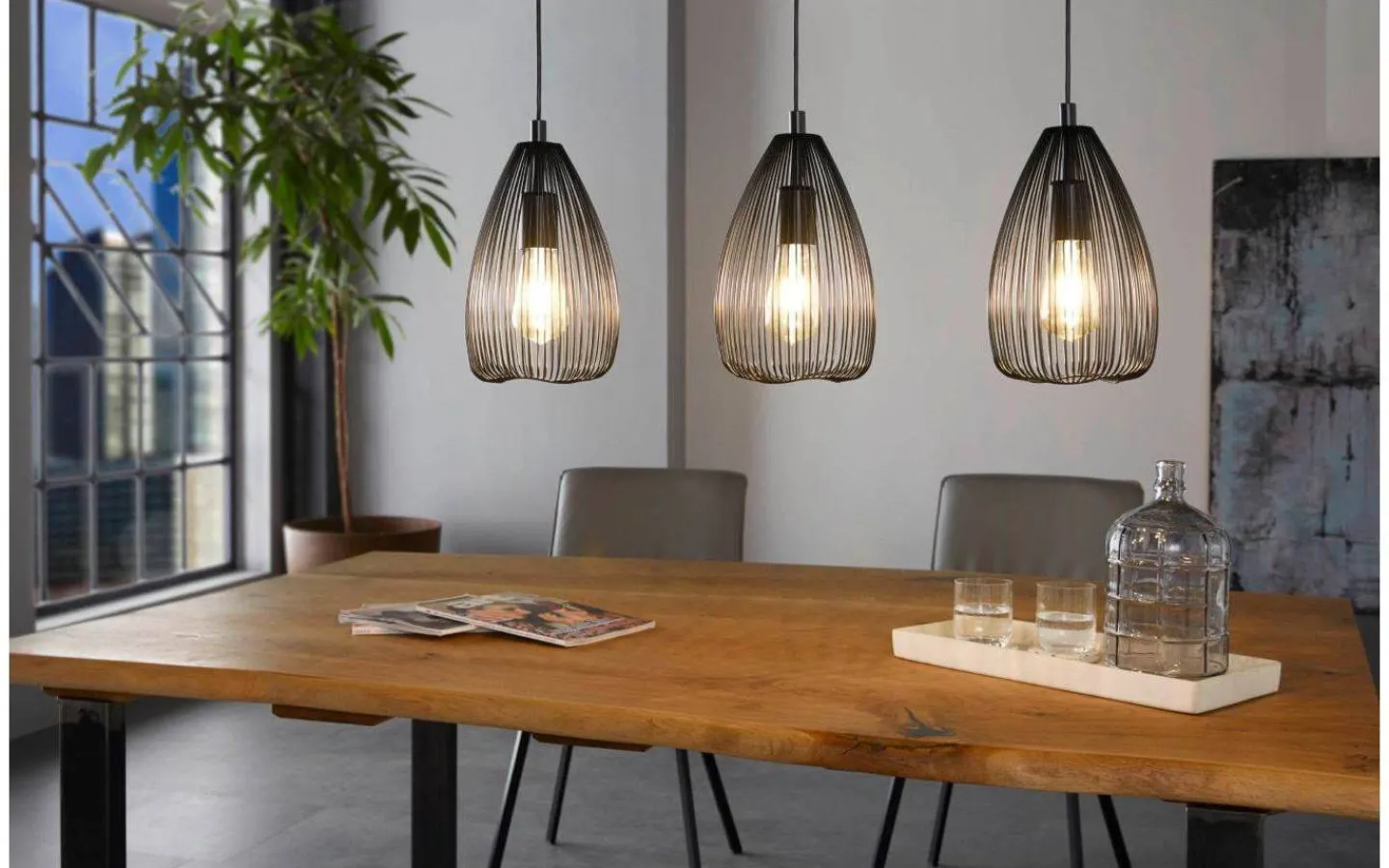 Avlånga Taklampor < Eglo Clevedon Taklampa 78cm 3L Svart