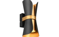 Lampetter-Trio Lighting Coat Vägglampa 2xGU10 matt svart/guld