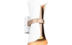 Lampetter < Trio Lighting Coat Vägglampa 2xGU10 matt vit/kaffebrun