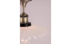 Hall & Trappa|Plafonder < Globen Lighting Cobbler Plafond 25cm E27 Antikmässing/Vit