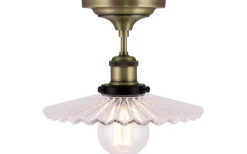 Hall & Trappa|Plafonder < Globen Lighting Cobbler Plafond 25cm E27 Antikmässing/Klar
