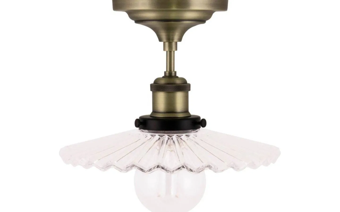 Hall & Trappa|Plafonder < Globen Lighting Cobbler Plafond 25cm E27 Antikmässing/Klar