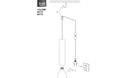 Fönsterlampor-Aneta Column Fönsterlampa 35cm Antik