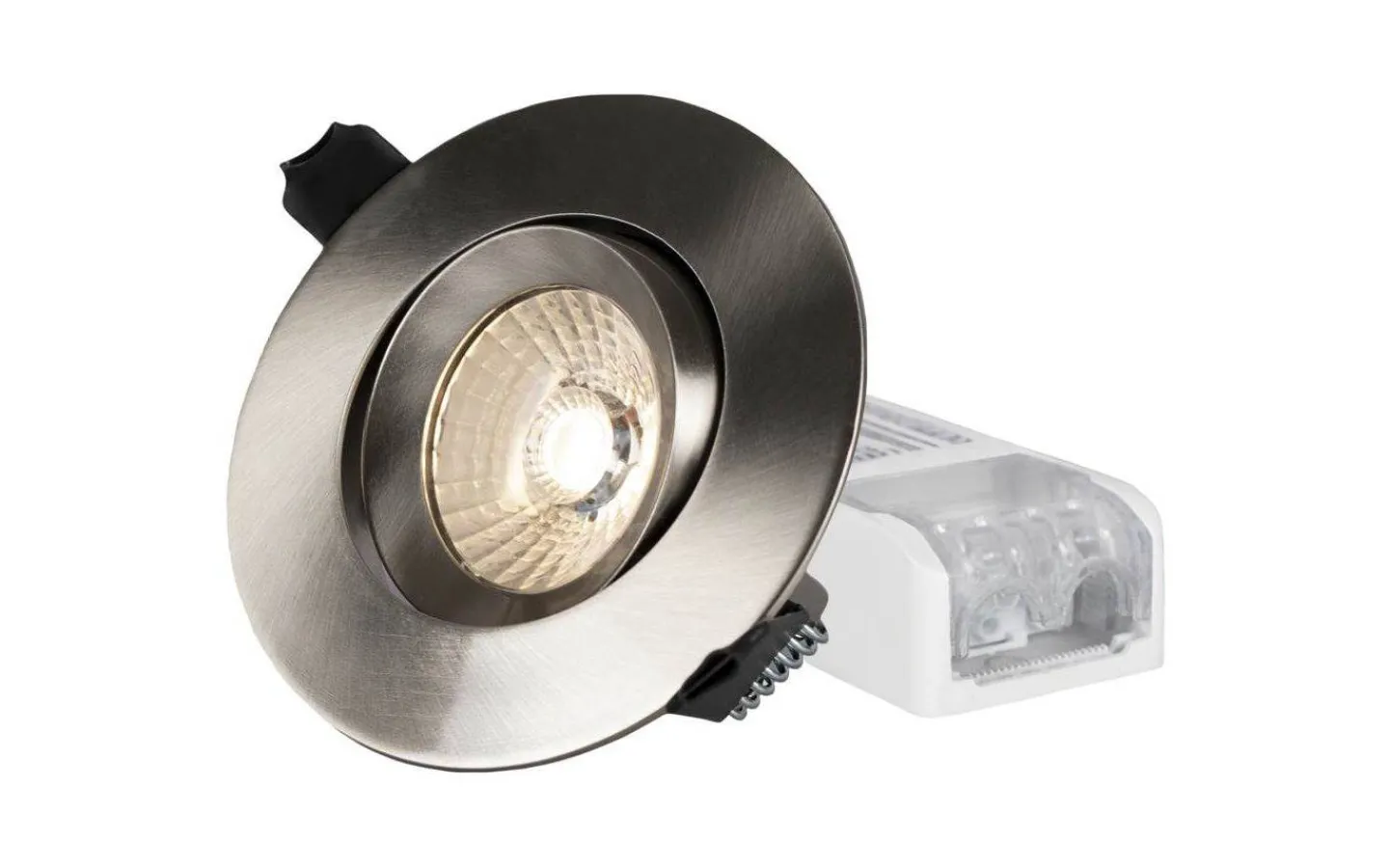 230V Led Spotlights < Hidealite Comfort G3 Tilt Borstad Stål Dim to Warm 7,5W IP44