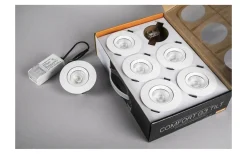 230V Led Spotlights-Hidealite Comfort G3 Tilt 6-Pack Vit 2700K 7,5W IP44