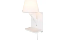 Läslampor-Trio Lighting Comfort Vägglampa E14 mattvit med laddningsstation
