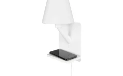 Läslampor-Trio Lighting Comfort Vägglampa E14 mattvit med laddningsstation