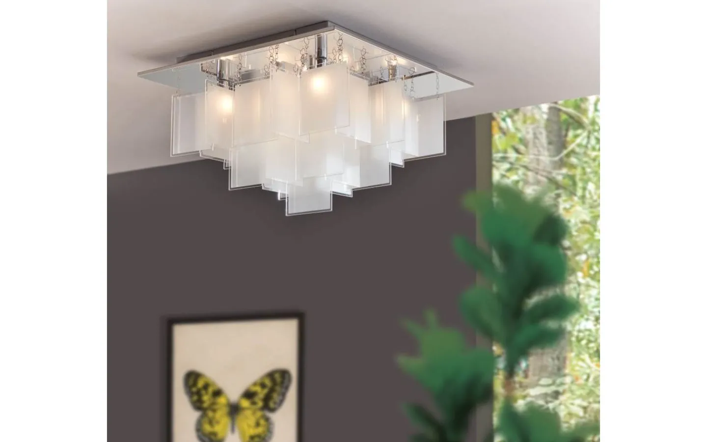 Plafonder < Eglo Condrada Plafond 47cm Krom