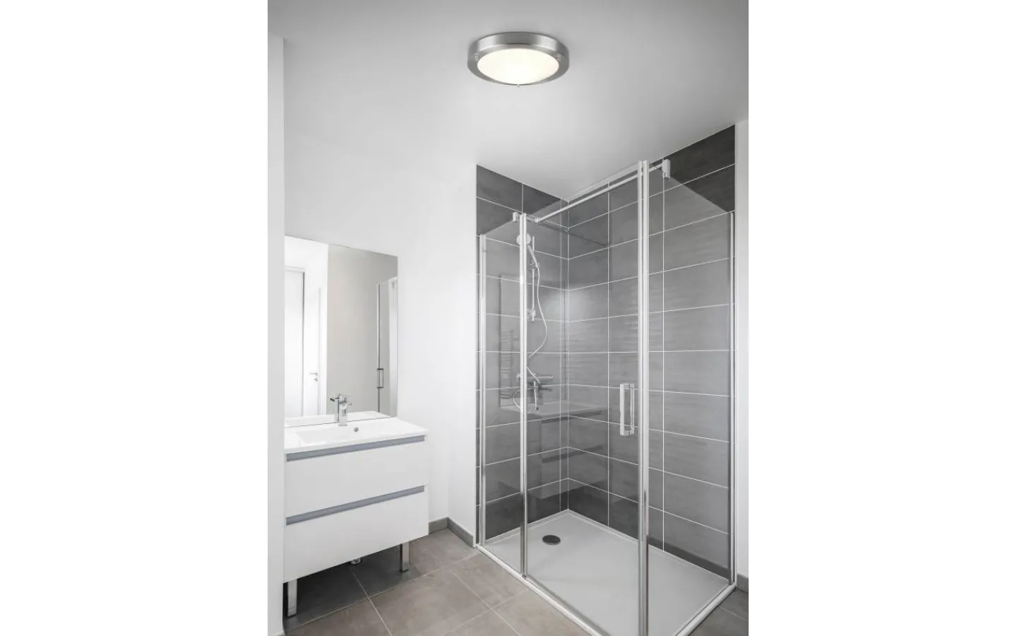 Badrumslampor Tak < Trio Lighting Condus H2O Plafond E27 borstad stål IP44