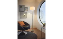 Golvläslampor-Eglo Conesa Golvlampa 170cm Nickel/Vit