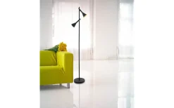 Golvläslampor-Eglo Cortaderas Golvlampa 145cm GU10 LED 2x5W Svart