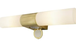 Badrum|Badrumslampor Vägg-Aneta Cosenza Vägglampa med Uttag 44cm Matt Mässing IP44