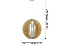 Stora Taklampor Ø50-69 Cm < Eglo Cossano Taklampa 50cm Lönn
