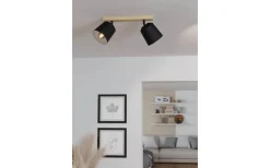 Avlånga Takspotlights|Takspot Med 2 Lampor < Eglo Cotorro Takspotlight 54cm Brun