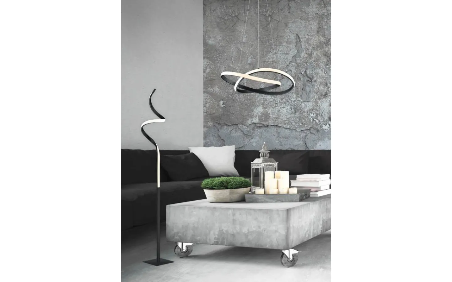 Stora Taklampor Ø50-69 Cm-Reality Course Takpendel LED mattsvart